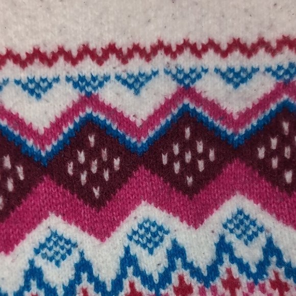 LOFT White and Multicolor Patterned Turtleneck Sweater - Picture 5 of 5